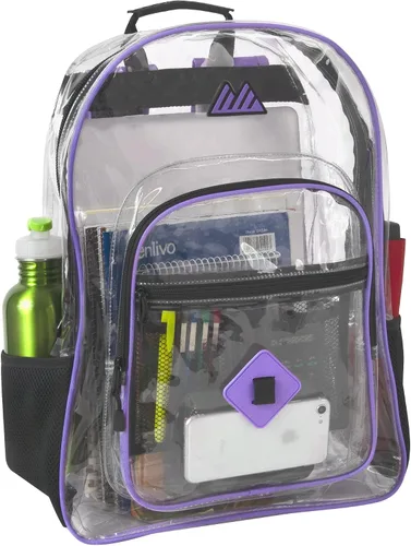 Vista 2 de Summit Ridge Mochila transparente impermeable aprobada para estadios, resistente con soporte para botella de agua para viajes, hombres, mujeres