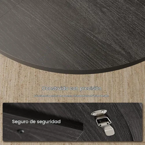 Vista 6 de SICOTAS Mesa de comedor redonda para 4, 6 personas, 47 pulgadas, mesa de comedor moderna circular de madera con base resistente para comedor