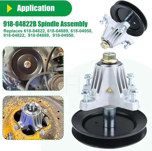Vista 4 de Paquete de 2 conjuntos de husillo 918-04822A con anillos de refuerzo de polea y husillo 756-04129 que sustituyen al husillo 918-04822B, conjunto