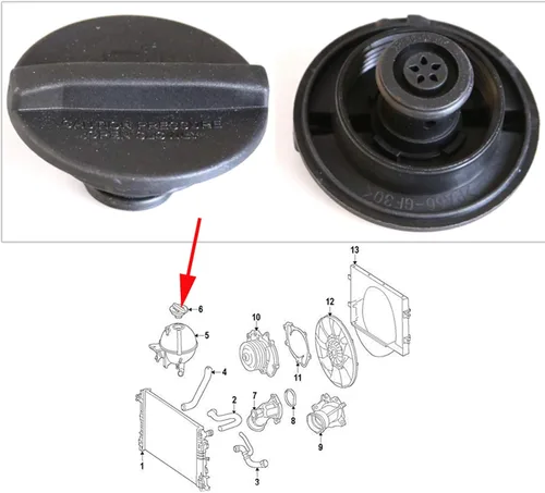 Vista 3 de Tapa de expansión del tanque de refrigerante del radiador Reemplazo de tapa de desbordamiento para Mercedes VITO 639 Sprinter Van 2500 3500 906