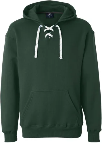 Vista 7 de J. America NCAA Sudadera deportiva con cordones y capucha para hombre Ceniza jaspeado