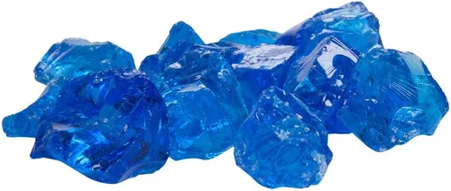 Vista 3 de Celestial Fire Glass - Triturado, azul tropical (1/2" a 3/4") Tarro de 10 libras