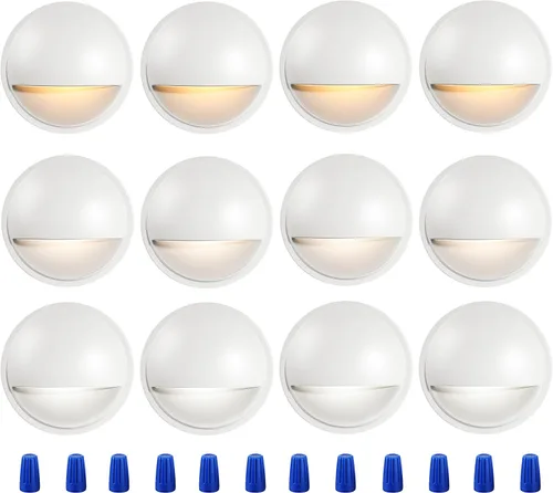 Vista 11 de CLOUDY BAY [Pack de 6] Luces LED de Cubierta de Bajo Voltaje de 3CCT para Exteriores, 2700K/3500K/5000K Seleccionables, Luz para Escalera, Valla