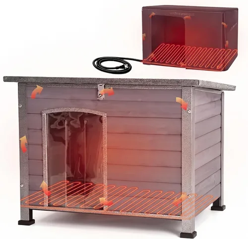 Vista 11 de Aivituvin Casa Grande para Perros al Aire Libre Interior Resistente a la Intemperie para Perros Pequeños, Medianos y Grandes con Marco de Hierro