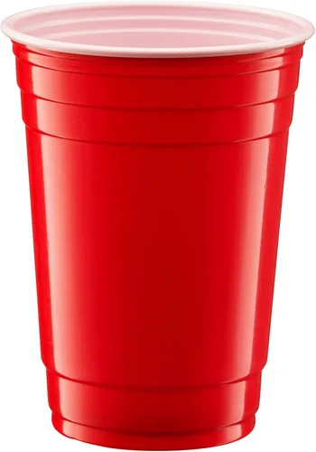 Vista 2 de GUSTO [18 onzas – 100 unidades] Vasos rojos desechables de plástico, vasos de fiesta para eventos y uso diario