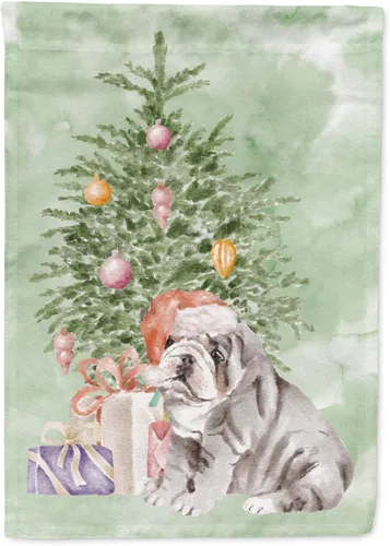 Vista 28 de Caroline's Treasures CK8213GF Bulldog Inglés #2 Regalos de Navidad y árbol de jardín Bandera de buzón Bandera decorativa para patio exterior, patio