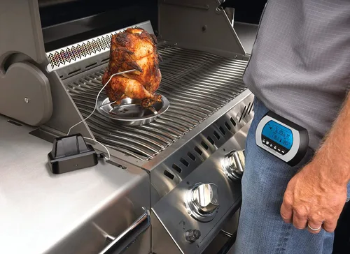 Vista 3 de Napoleon PRO - Termómetro digital inalámbrico, mide las temperaturas de la carne y los alimentos, rango de 200 pies, multiidioma, sonda de acero