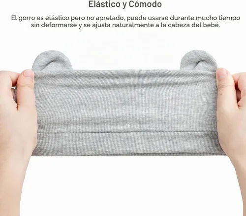 Vista 4 de DRESHOW BQUBO - Paquete de 6 gorros de bebé para niños y niñas, unisex, gorro de punto suave, gorro de guardería para recién nacidos, niños pequeños