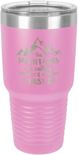 Vista 21 de Las motos están llamando y tengo que ir grabado 30 oz vaso de acero con recubrimiento de polvo grabado láser taza de viaje de camello polar sin BPA