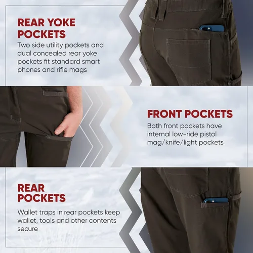 Vista 3 de Vertx Men's Travail 2.0 Tactical Work Pants Utility with Pockets Lightweight Canvas