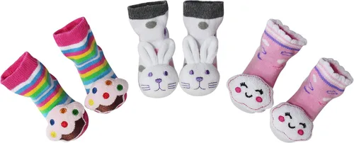 Vista 3 de PUPPET Calcetines de sonajero para niña botines de algodón set de regalo RosaRebel Fun 6 meses