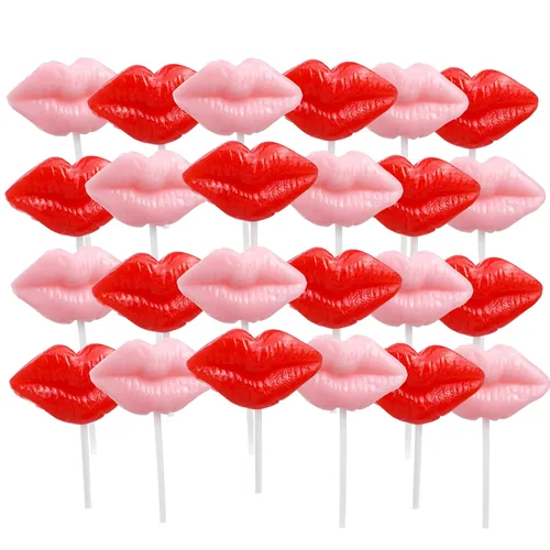 Vista 8 de Sweetzo Pucker Lips - Paletas con forma de labios, ventosas con sabor a frutas, 24 piezas