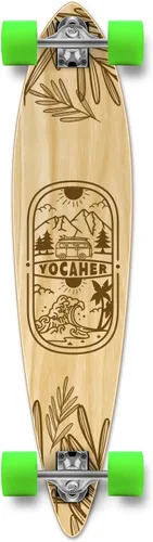 Vista 27 de Yocaher Earth Series - Patinetas completas Longboard con BlackWidow Premium 80A Grip Tape Aluminio Truck ABEC-9 Rodamiento 2.756 in Ruedas