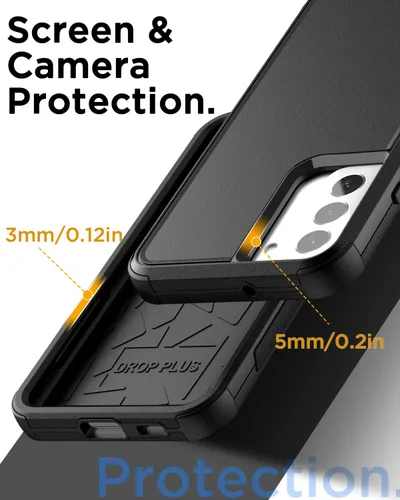 Vista 7 de AICase Funda protectora resistente para Samsung Galaxy S22 de 6.1 pulgadas (negra)