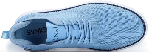 Vista 4 de Zapatos de vestir de malla para hombre, zapatos casuales de negocios, con cordones, zapatos Oxford ligeros, transpirables, cómodos, suela gruesa