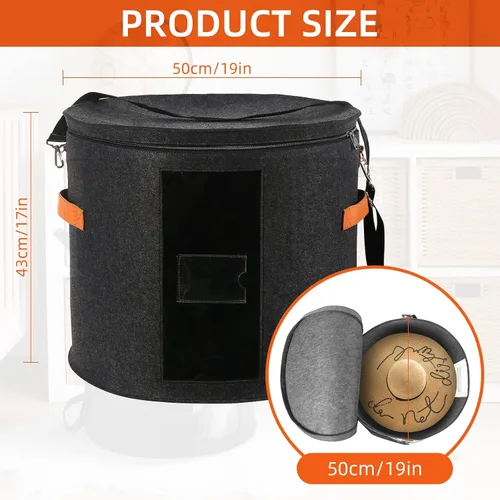 Vista 3 de Caja grande para sombreros de 19 pulgadas, cajas de almacenamiento para sombreros para mujeres, grandes y redondas para hombres, cajas plegables