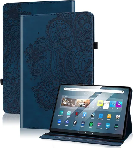 Vista 18 de Funda para Fire HD 8 / Fire HD 8 Plus (12ª/10ª generación, 2024/2022/2020), funda de piel sintética a prueba de golpes con ranuras para tarjetas