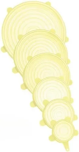 Vista 9 de Tapas elásticas de silicona, paquete de 12 unidades, 6 tamaños, reutilizables, sin BPA, para almacenamiento de alimentos, aptas para microondas