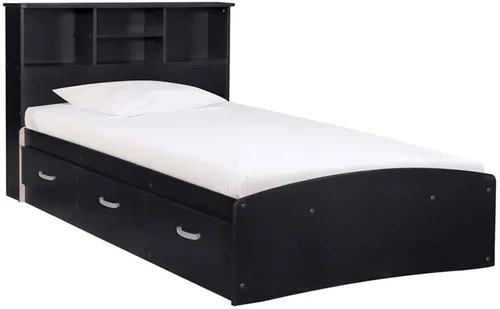 Vista 8 de Better Home Products Cama de madera California con capitanes individuales en haya Hayedo