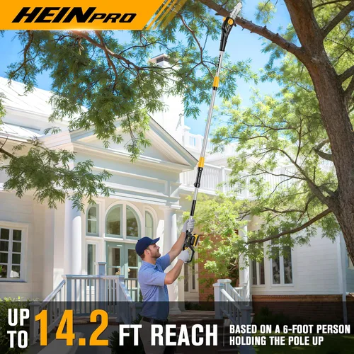 Vista 3 de HEINPRO Sierra de Poste Inalámbrica de 8 Pulgadas Compatible con Batería Dewalt de 20V MAX, Sierras de Poste Eléctricas para Poda de Árboles