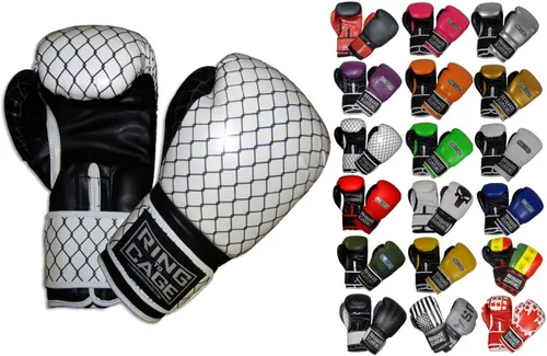 Vista 16 de Guantes de boxeo para entrenamiento de gimnasio Verde neón/negro