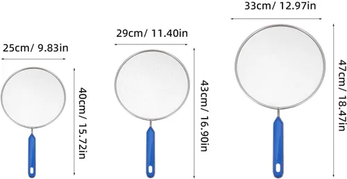 Vista 2 de OUNONA Protector contra salpicaduras de acero inoxidable de 15.7 pulgadas, 17 pulgadas, 18.5 pulgadas, cubre salpicaduras de aceite al chisporrotear