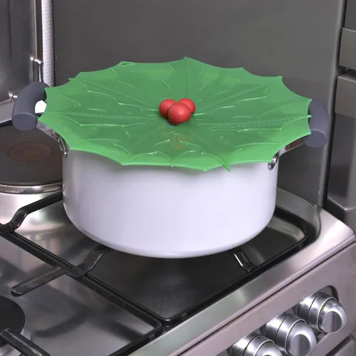 Vista 5 de Charles Viancin - Tapa de silicona Holly para almacenamiento de alimentos y cocinar - 9 pulgadas/9.1 in - Sellado hermético en cualquier superficie