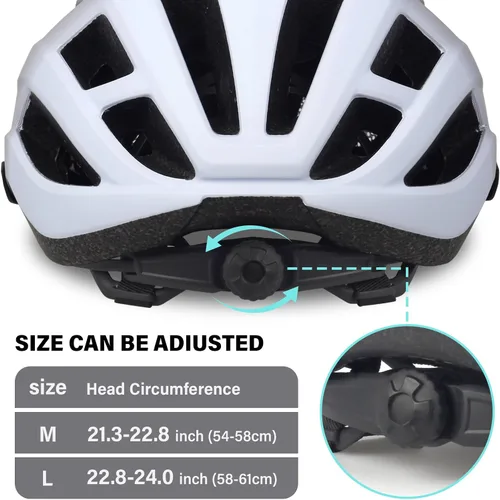 Vista 6 de Bilaki Casco de bicicleta para adultos, mujeres, hombres, jóvenes, niños, cascos ligeros de bicicleta de montaña con esfera ajustable y visera
