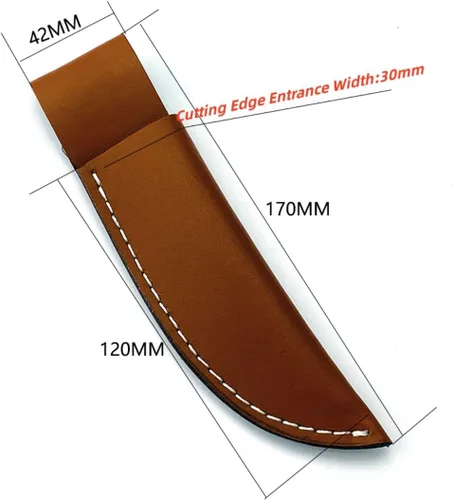 Vista 4 de Funda de cuero para cuchillos de hoja fija, funda de cuchillo recto, funda táctica EDC con trabilla para cinturón para cazar