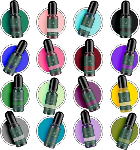 Vista 2 de Título: Hearth & Harbor - Tinte líquido para velas para cera de soja, 16 vibrantes tintes de color de vela para hacer velas, tinte de cera de vela