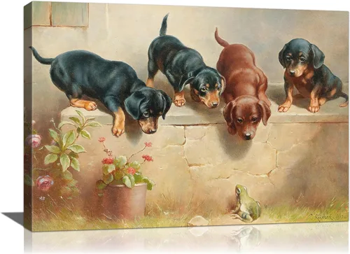 Vista 11 de Lienzo decorativo para pared, diseño de gatos divertidos, impresión de animales de granja, pintura de recital de gatitos, obra de arte enmarcada