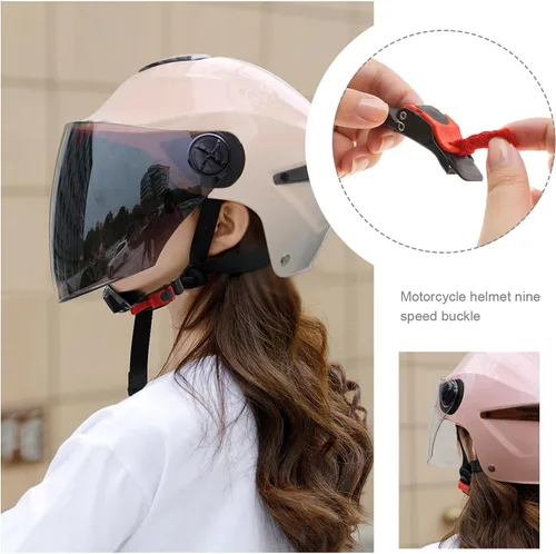 Vista 3 de 3x casco de motocicleta de liberación rápida clip de velocidad de barbilla correa de tracción hebilla de plástico aplicable ancho de banda 0.787 in