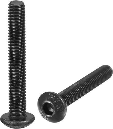 Vista 10 de uxcell Tornillos de cabeza de botón hexagonal M3x6mm Tornillos de acero de aleación 100pcs