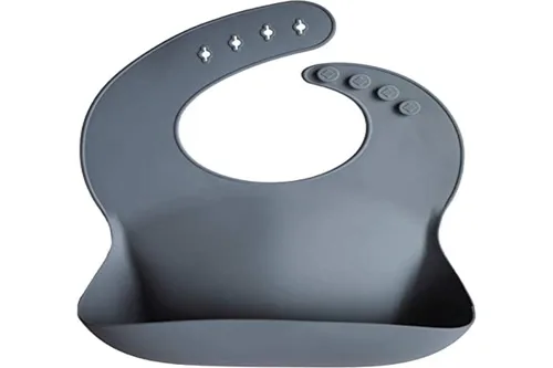 Vista 35 de Mushie - Babero de silicona para bebé, ajustable y resistente al agua (abejas) De 4 a 24 meses, lavable a máquina, correa ajustable