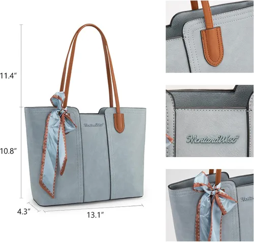 Vista 5 de Montana West - Bolsos de mano para mujer, bolso tipo satchel con asa superior mediana