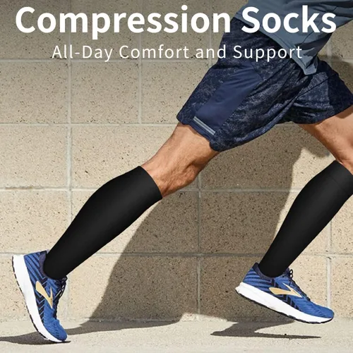 Vista 3 de Calcetines de compresión para mujeres y hombres (8 pares), calcetines ideales para correr, deportes, senderismo, viajes en vuelo, embarazo