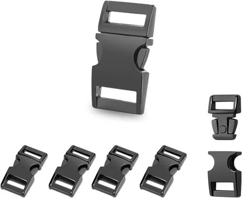 Vista 9 de CooBigo Metal Side Release Buckle Webbing Buckle Paracord Bracelet Clasps for Leather Strap Dog Collars Harness Belt