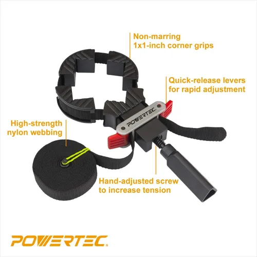 Vista 3 de Tensor de cinta 71017 de Powertec con palancas de liberación rápida