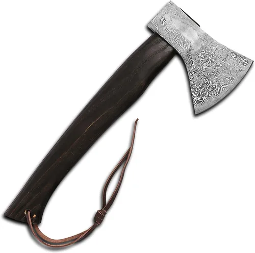 Vista 7 de VikingsBrand Hacha de batalla vikinga (Damasco - VB-AX-02)