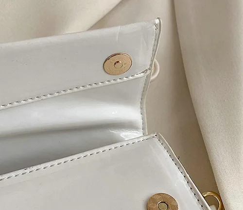 Vista 5 de Bolso Hobo brillante para mujer, estilo retro, de charol, bolso de hombro con cuentas de diseñador, bolsos de mano, bolso elegante para fiesta