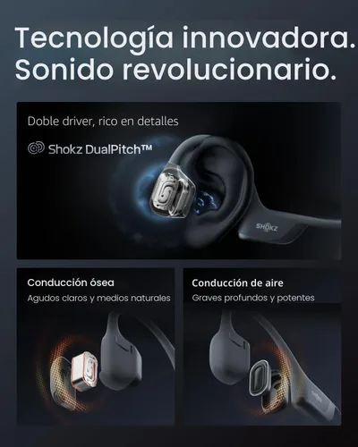 Vista 5 de SHOKZ OpenRun Pro 2 Mini Auriculares deportivos Bluetooth de conducción Negro