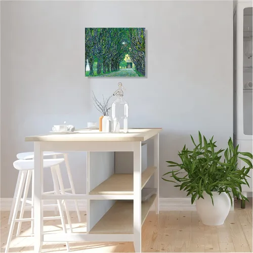 Vista 5 de A&T ARTWORK Avenue to Schloss Kammer por Gustav Klimt. Las reproducciones de arte clásico del mundo, impresiones en lienzo giclée para decoración