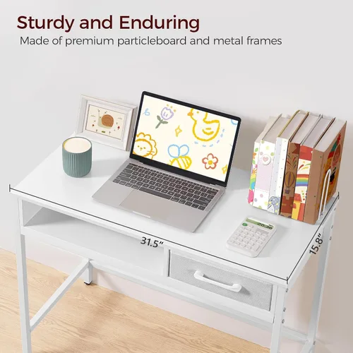 Vista 6 de MAHANCRIS Juego de escritorio y silla para niños, escritorio de escritura para estudiantes, escritorio de estudio para niños con clasificador