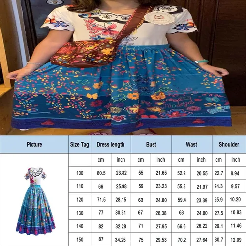 Vista 7 de Mirabel Costume for Encanto Dress Capes for Girls Halloween Costumes for Women Princess Dresses Cosplay Birthday Kids Clothes