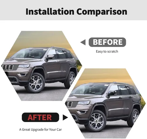 Vista 2 de RT-TCZ Cubierta de espejo retrovisor para manija de puerta, kit de decoración exterior, accesorios de decoración para Jeep Grand Cherokee 2011-2020