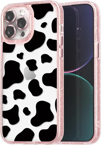 Vista 71 de Compatible para iPhone 13 Funda Bonita Estética - Funda para Teléfono Rosa con Purpurina con Protector de Cámara - Diseño de Cubierta