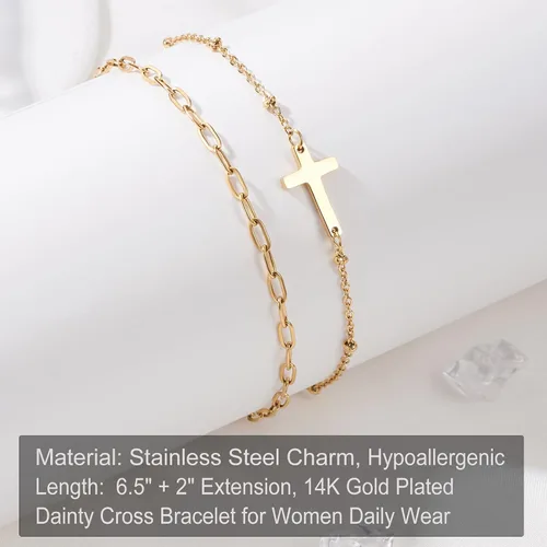 Vista 5 de Tarsus Pulsera de cruz para mujeres y hombres, regalos religiosos para mujeres y hombres, regalos cristianos para mujeres, amigos, familia
