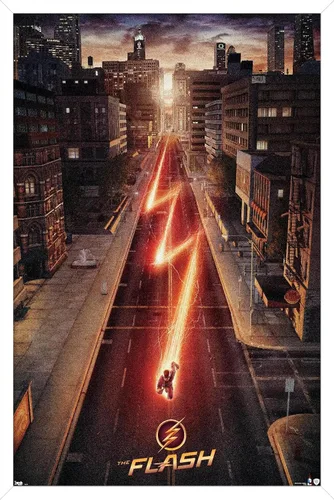 Vista 11 de Trends International DC Comics TV - The Flash - Póster de pared de una hoja de calle, 14.725 x 22.375 pulgadas, versión enmarcada de madera