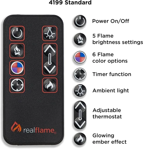 Vista 9 de Real Flame 5950E - Chimenea eléctrica esquinera Chateau, pequeña, color nogal oscuro.