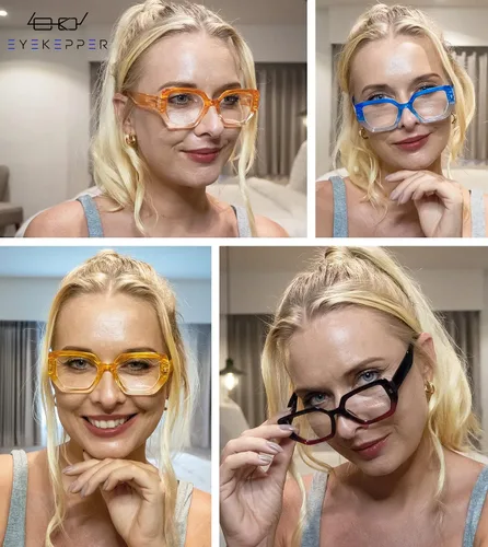 Vista 2 de Eyekepper Gafas de lectura de marco grande para mujeres - lectores de moda - Azul +0.50